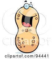 Royalty Free RF Clipart Illustration Of A Happy Smiling Peanut Face