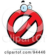 Poster, Art Print Of Red Prohibited Symbol Character