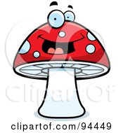 Poster, Art Print Of Happy Red Mushroom Face