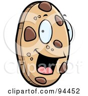 Royalty Free RF Clipart Illustration Of A Happy Chocolate Chip Cookie Face