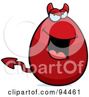 Royalty Free RF Clipart Illustration Of A Red Devil Egg Face