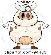 Poster, Art Print Of Plump Cow Standing Upright