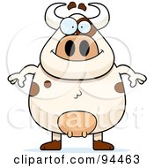 Royalty Free RF Clipart Illustration Of A Plump Cow Standing Upright