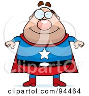 Royalty Free RF Clipart Illustration Of A Plump Male Super Guy