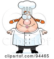 Royalty Free RF Clipart Illustration Of A Plump Female Chef In Uniform