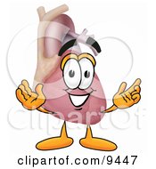 Heart Mascot Cartoon Character With Welcoming Open Arms