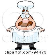 Poster, Art Print Of Plump Chef Guy In Uniform