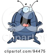 Royalty Free RF Clipart Illustration Of A Happy Running Pillbug by Cory Thoman