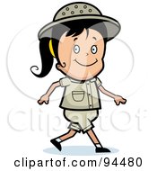 Safari Girl Smiling And Walking