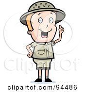 Poster, Art Print Of Safari Boy Holding Up A Finger And Expressing An Idea