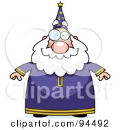 Poster, Art Print Of Plump Old Wizard Facing Front