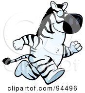 Royalty Free RF Clipart Illustration Of A Zebra Running On His Hind Legs