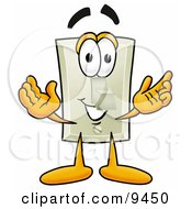 Clipart Picture Of A Light Switch Mascot Cartoon Character With Welcoming Open Arms by Toons4Biz