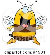Royalty Free RF Clipart Illustration Of A Happy Bee Running