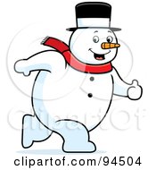 Royalty Free RF Clipart Illustration Of A Plump Walking Snowman