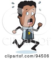 Royalty Free RF Clipart Illustration Of A Running Black Space Man