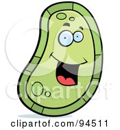 Royalty Free RF Clipart Illustration Of A Happy Green Germ Face by Cory Thoman