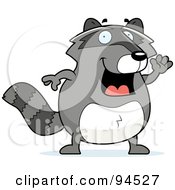 Royalty Free RF Clipart Illustration Of A Friendly Waving Raccoon