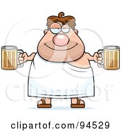 Royalty Free RF Clipart Illustration Of A Plump Frat Man Holding Beers by Cory Thoman