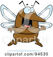 Royalty Free RF Clipart Illustration Of A Running Mosquito