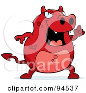 Royalty Free RF Clipart Illustration Of A Red Devil Expressing An Idea