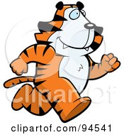 Royalty Free RF Clipart Illustration Of A Running Tiger Heading Right
