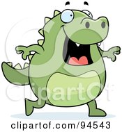 Royalty Free RF Clipart Illustration Of A Plump Green Lizard Walking