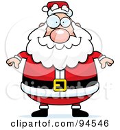 Poster, Art Print Of Plump Santa Standing Front