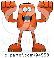 Royalty Free RF Clipart Illustration Of A Blocky Orange Monster With Fists