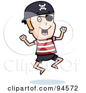 Poster, Art Print Of Happy Jumping Pirate Boy