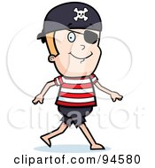 Royalty Free RF Clipart Illustration Of A Walking Pirate Boy