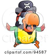 Poster, Art Print Of Running Pirate Parrot