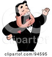 Royalty Free RF Clipart Illustration Of A Male Opera Singer Singing by Cory Thoman