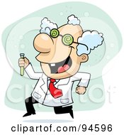 Royalty Free RF Clipart Illustration Of A Short Senior Mad Scientist