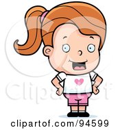 Royalty Free RF Clipart Illustration Of A Dirty Blond Girl Standing With Her Hands On Her Hips