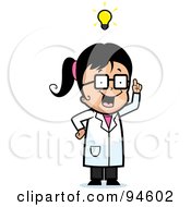 Royalty Free RF Clipart Illustration Of A Creative Scientist Girl With An Idea