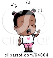 Royalty Free RF Clipart Illustration Of A Little Black Girl Singing