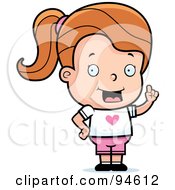 Royalty Free RF Clipart Illustration Of A Little Dirty Blond Girl Expressing An Idea