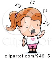 Royalty Free RF Clipart Illustration Of A Little Dirty Blond Girl Singing