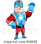 Royalty Free RF Clipart Illustration Of A Friendly Super Hero Captin