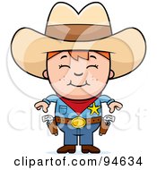 Poster, Art Print Of Little Sheriff Boy Ready To Draw His Guns