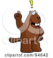 Royalty Free RF Clipart Illustration Of A Beaver Expressing An Idea