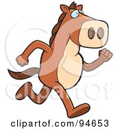 Royalty Free RF Clipart Illustration Of A Horse Running On His Hind Legs
