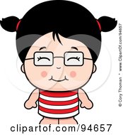 Royalty Free RF Clipart Illustration Of A Cute Asian Girl Wearing Glasses