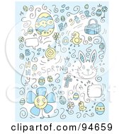Royalty Free RF Clipart Illustration Of A Collage Of Easter Doodles