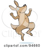 Royalty Free RF Clipart Illustration Of A Happy Jumping Kangaroo by Cory Thoman