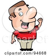 Royalty Free RF Clipart Illustration Of A Friendly Caucasian Toon Guy Waving