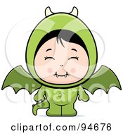 Poster, Art Print Of Cute Asian Girl In A Dragon Costume