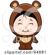 Poster, Art Print Of Cute Asian Girl In A Bear Costume