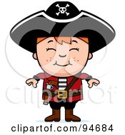 Poster, Art Print Of Little Pirate Boy With His Arms At His Sides